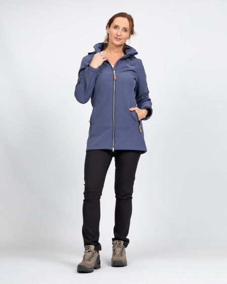 Kya softshell parka dames donkerblauw maat XL