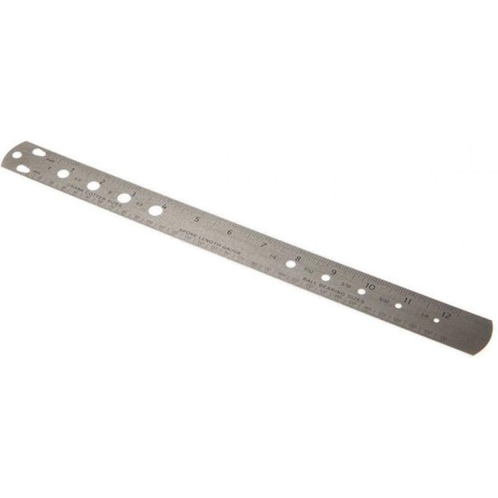 Icetoolz Ruler and Measuring Tape 31cm for spokes, stainless steel