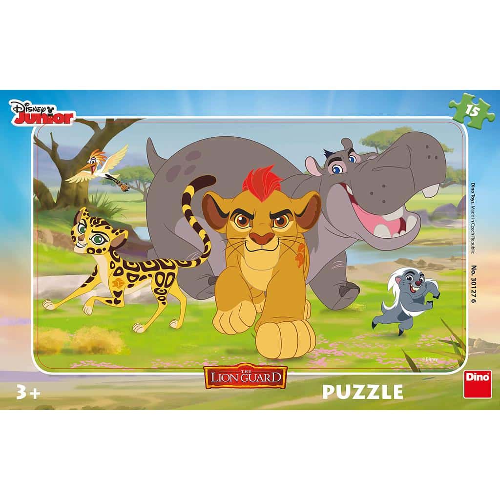 Dinotoys dinopuzzel - disney framepuzzel de leeuwenwacht - 15 stukjes