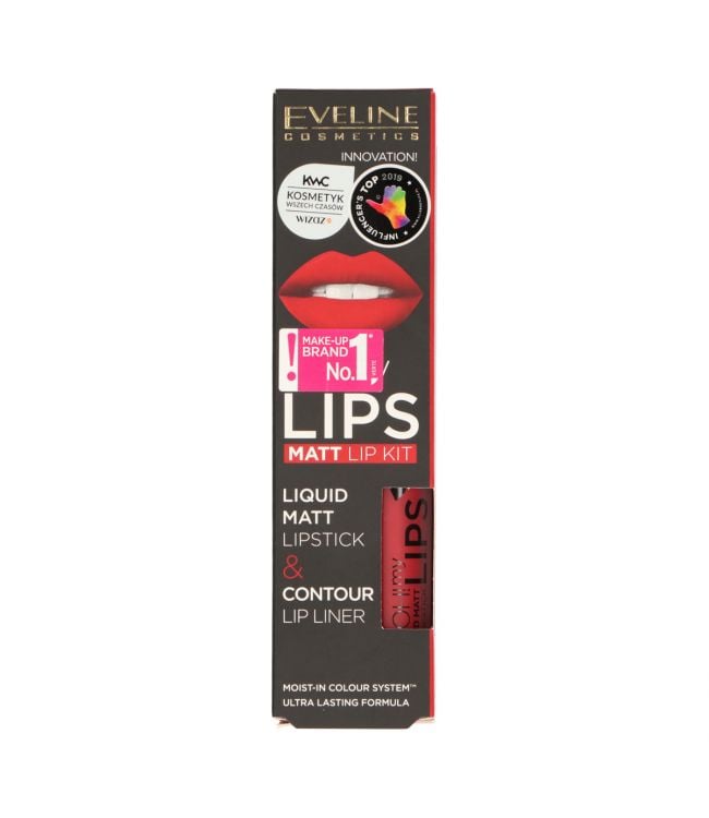 Eveline oh! my lips vloeibare matte lip kit nr. 05 rode passie