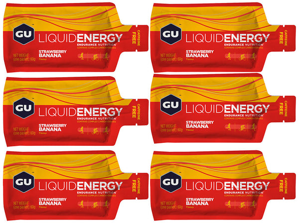 Gu liquid energy gel strawberry banana 6x60g | orange (koffeinhaltig)