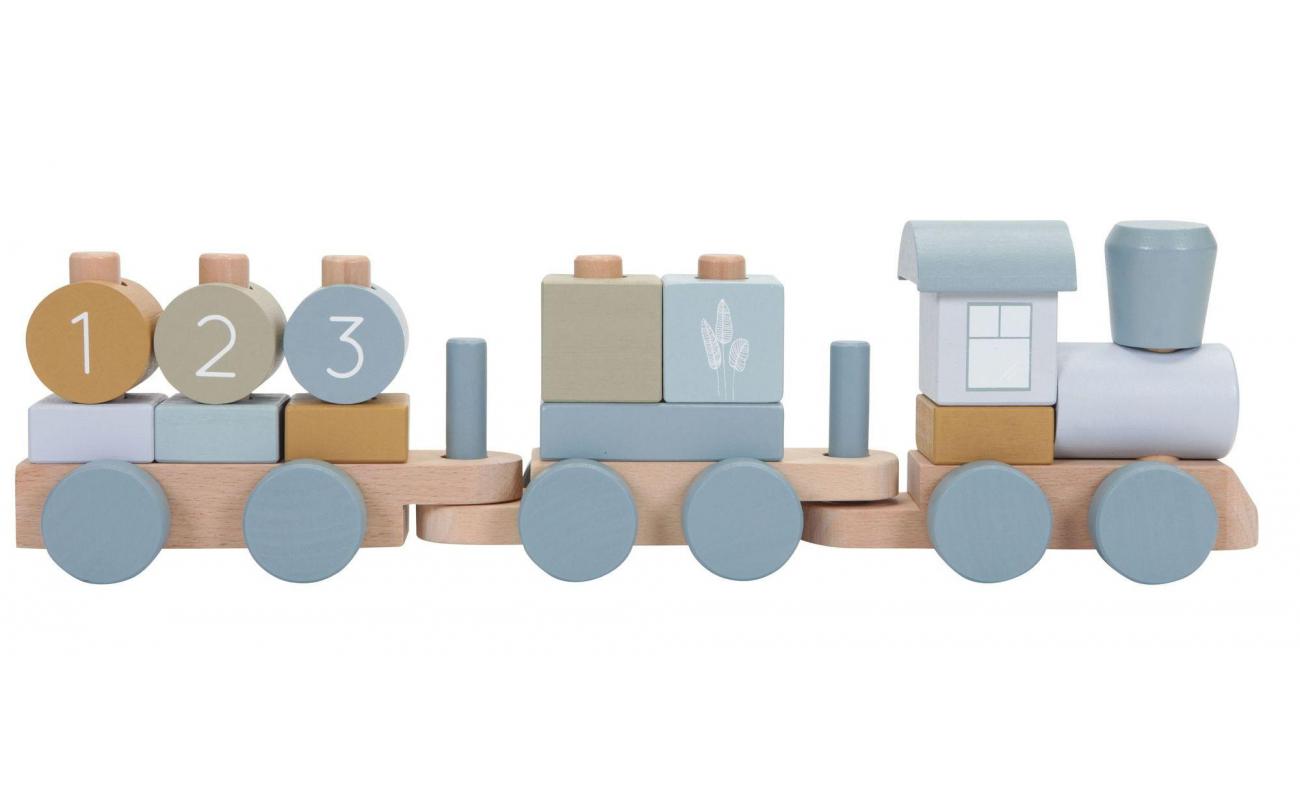 Tiamo kleine dutch trein blauw met 2 wagons
