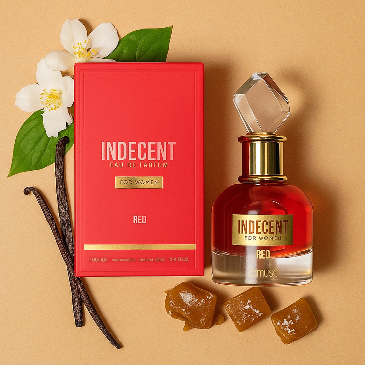 Lamusê by lattafa eau de parfum indecent red for women 100ml