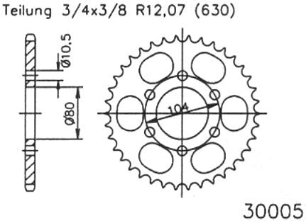 Esjot chain wheel 630 41z steel black