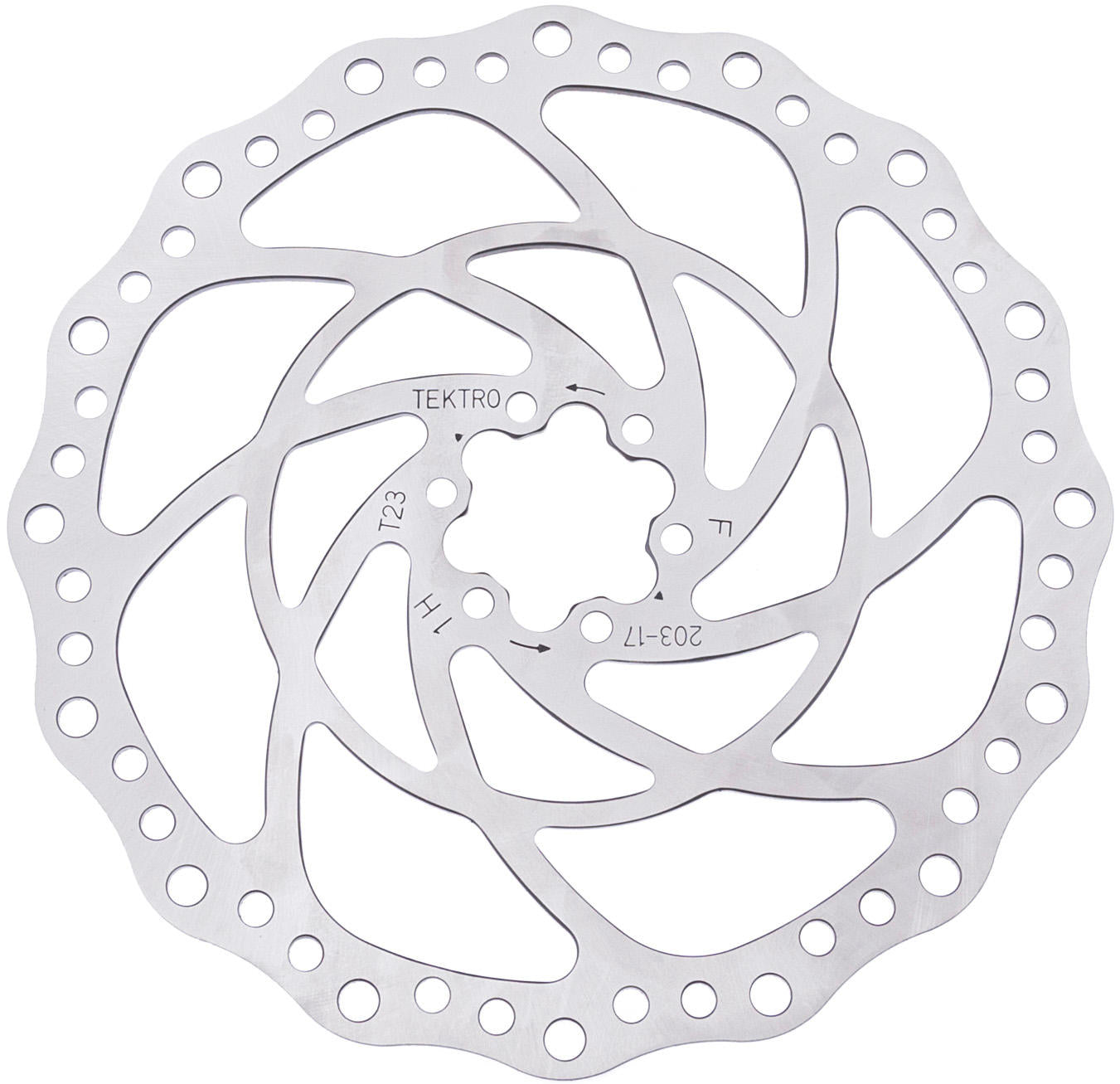 Tektro schijfrem rotor tr203-17 ø203 2.3mm, zilver