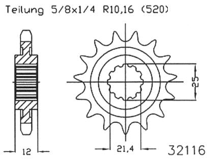 Esjot sprocket 520 13z standard