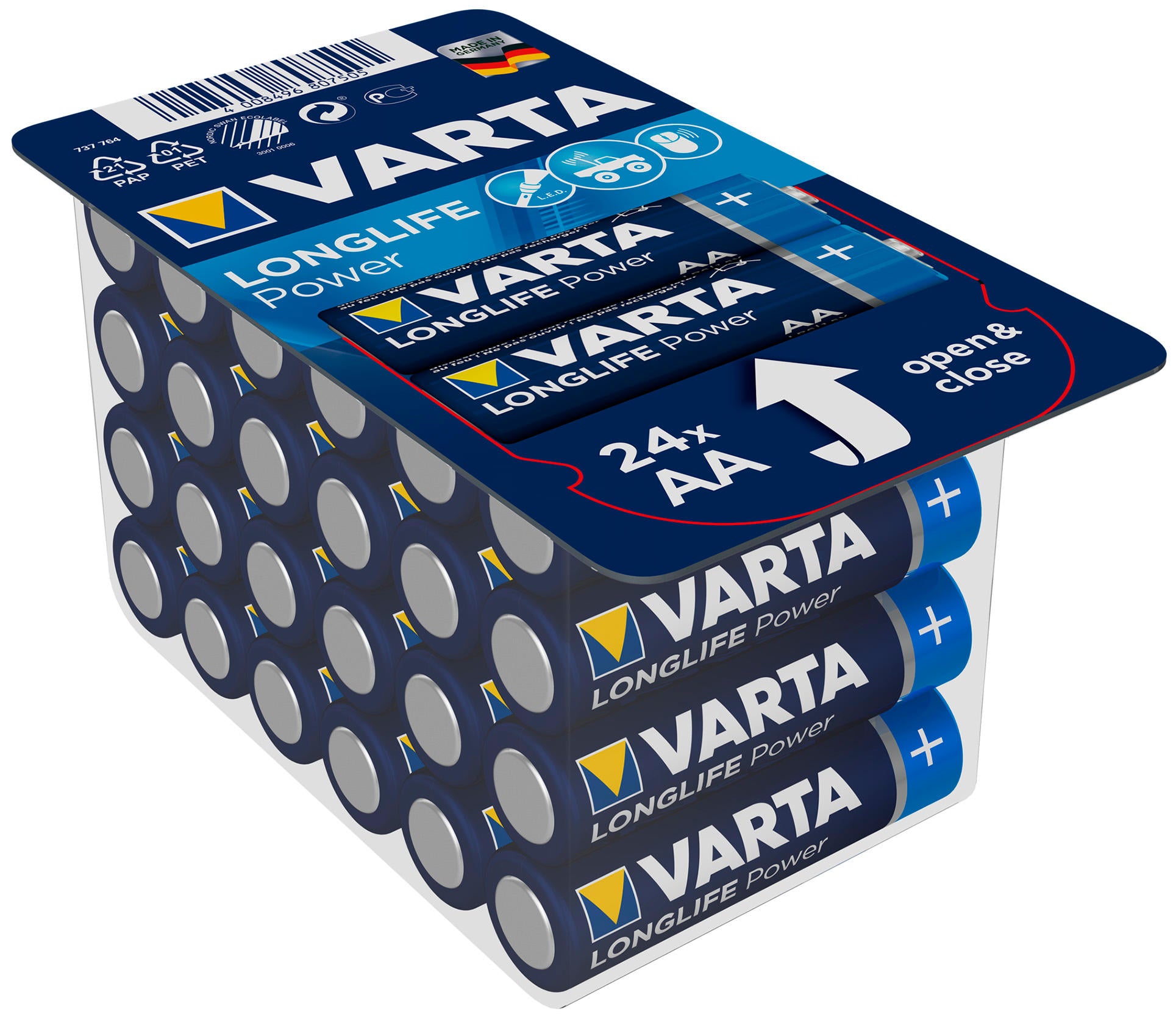 Varta longlife power mignon box 24-piece big box aa