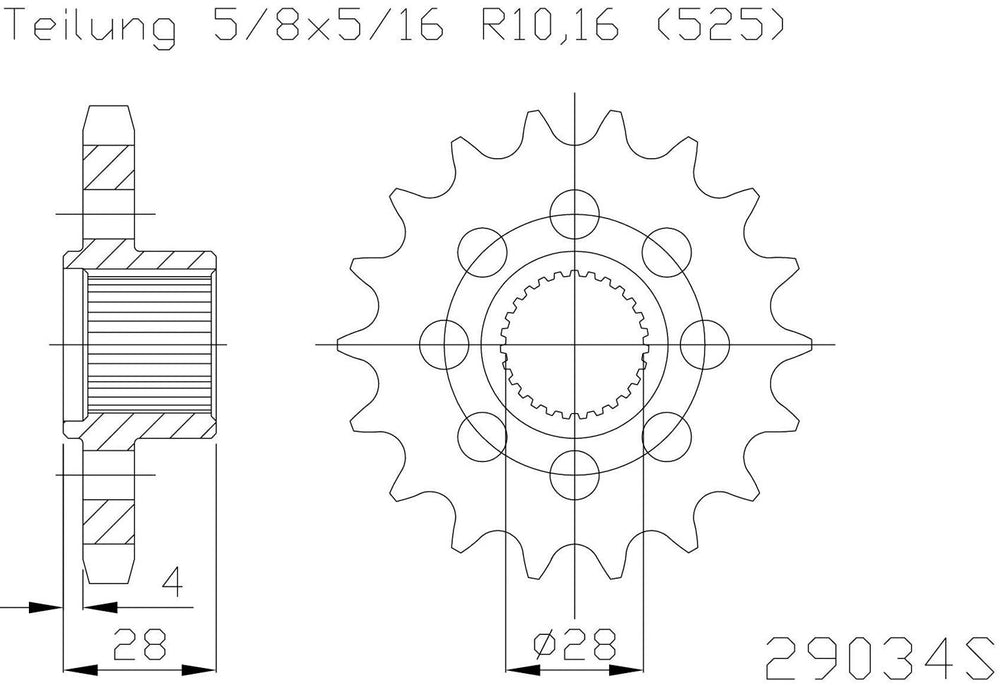 Esjot sprocket 525 18z racing