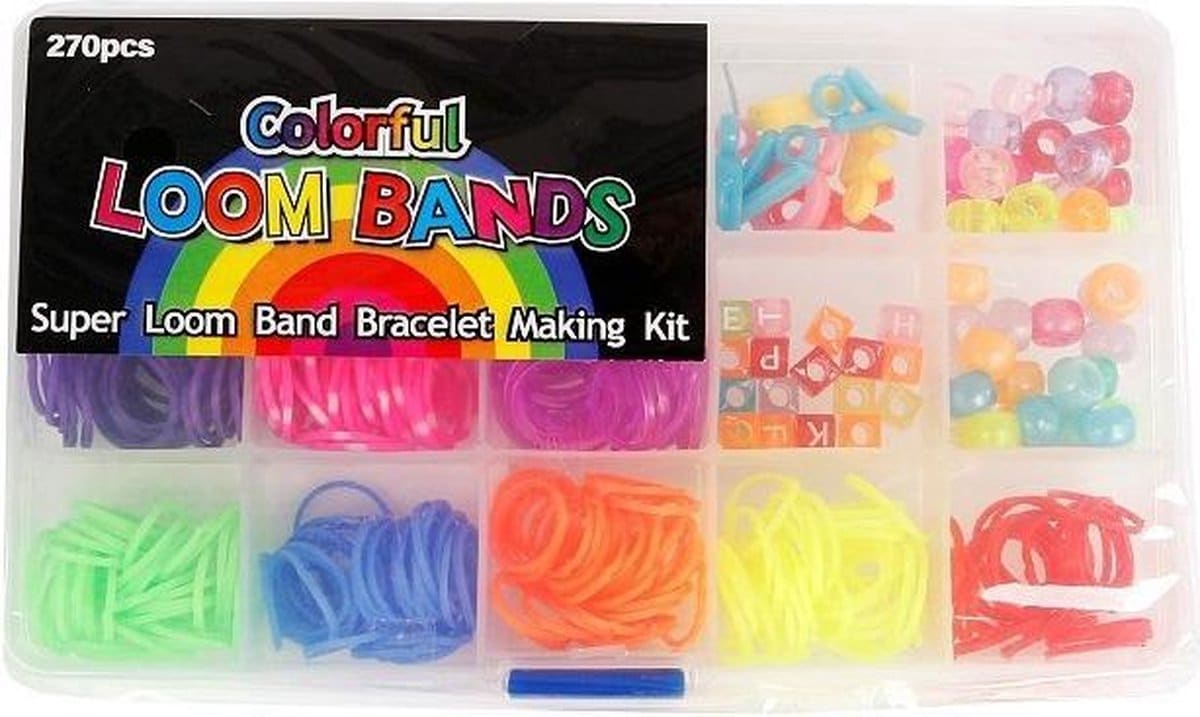 Bongers speelgoed kleurrijke loom bands stiekjes om armbanden ontmoeten te maken - 270 delig