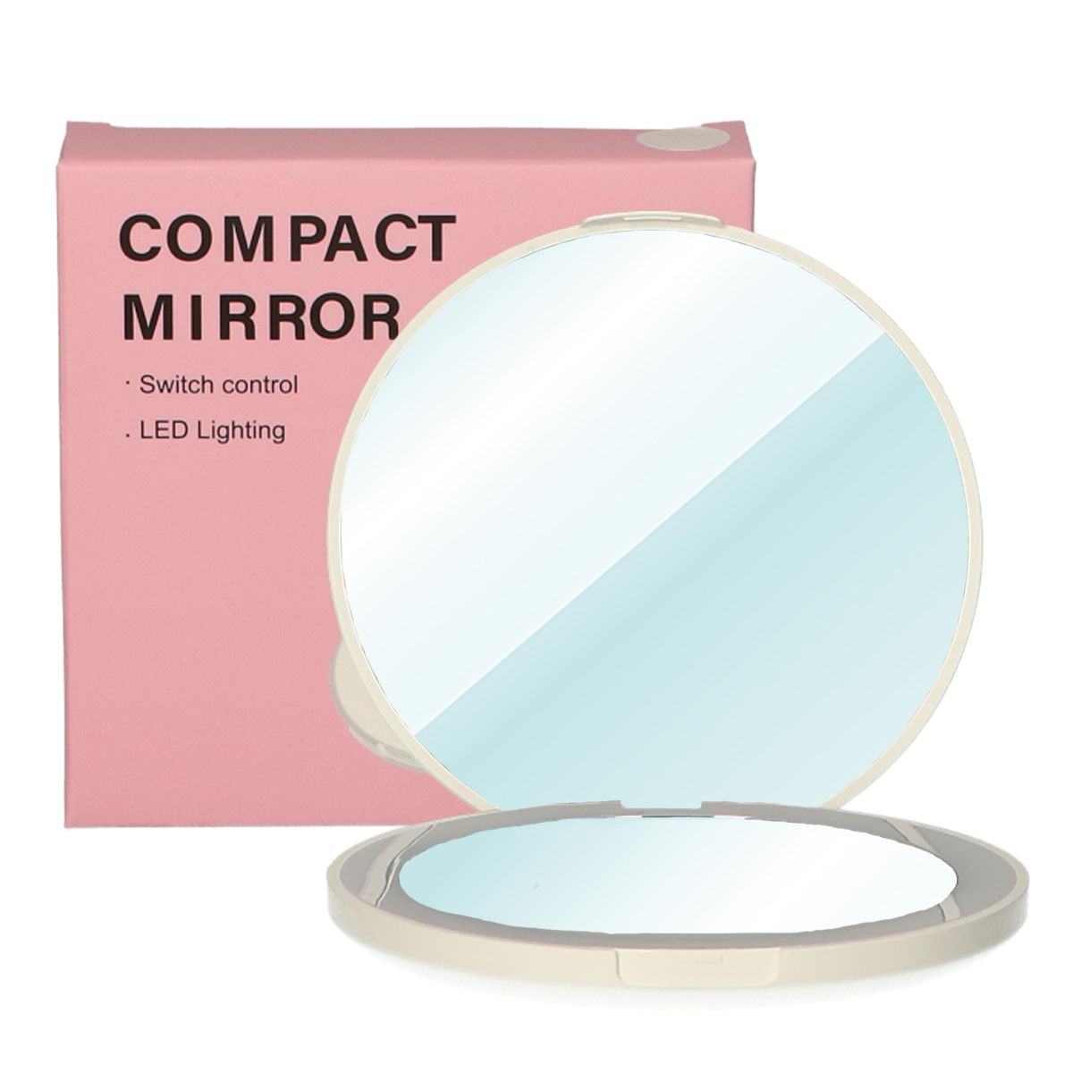Lsp spiegels compacte tasspiegel rond 5x vergroot met led