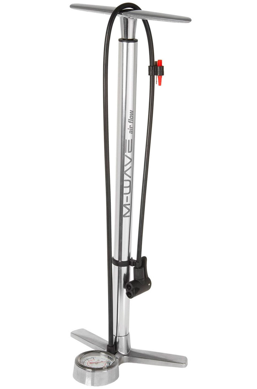 pompe à vélo avec manomètre aluminium 61 cm argent