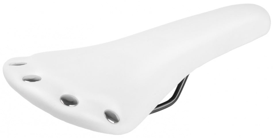 Klinknagel racezadel unisex imitatie leer wit