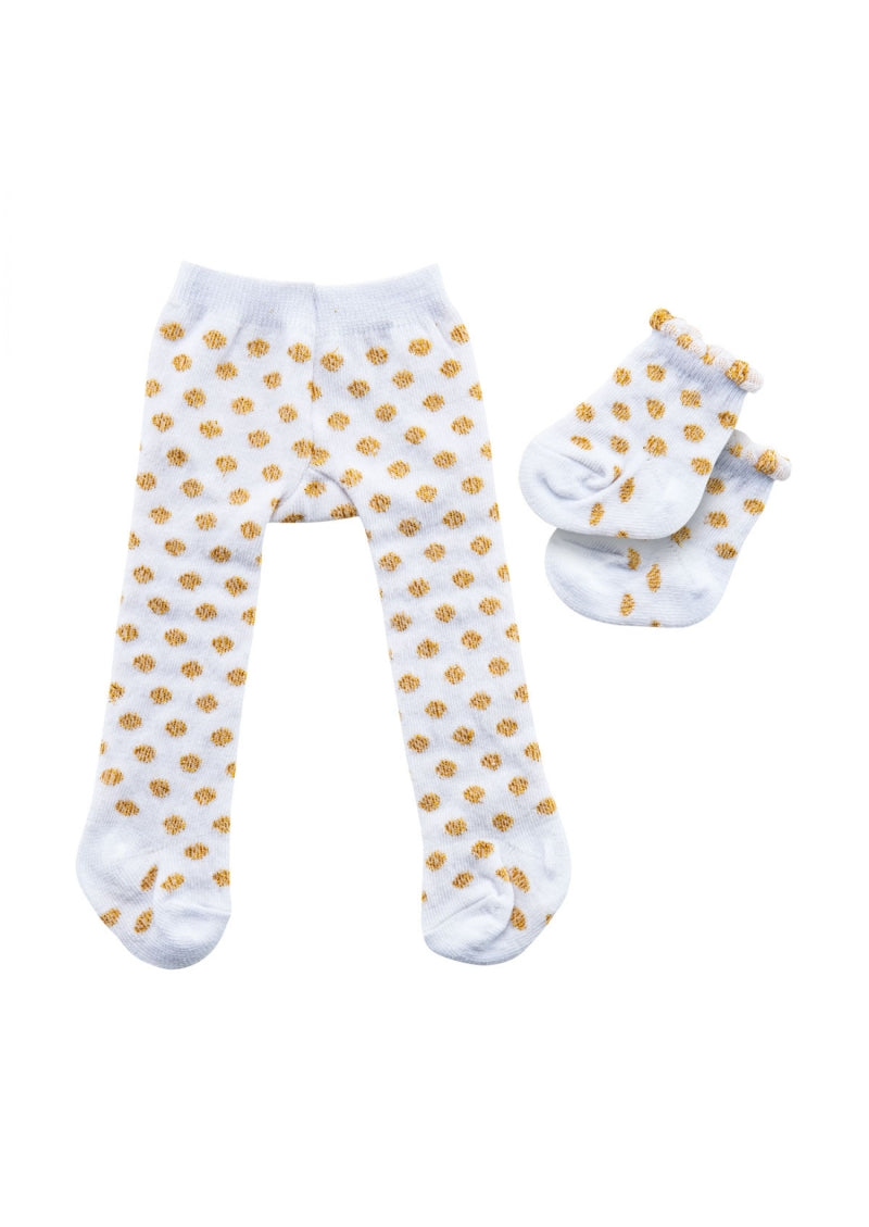 Heless maillot met sokken goud stip (28-35cm)