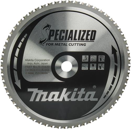 Makita accessoires afkortzaagblad staal | specialized 305x25,4x2,1 60t 0g - b-33439 - b-33439