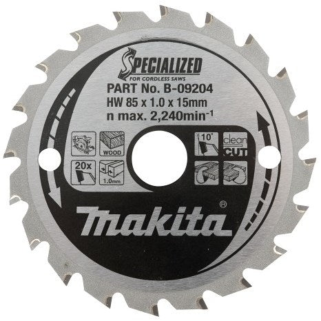 Makita accessoires cirkelzaagblad met. 136x20x1,5 30t 0g voor zacht staal - b-10615