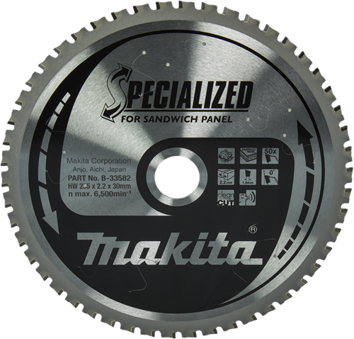 Makita accessoires cirkelzaagblad sandwichpaneel | specialized 235x30x2,2 50t 0g - b-33582 - b-33582