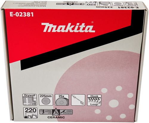 Makita accessoires e-02381 | schuurschijf | 225mm | k220 | velcro - e-02381