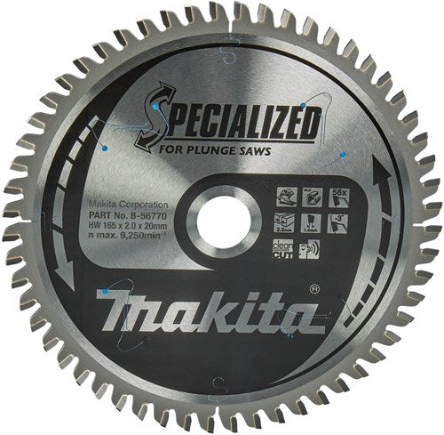 Makita accessoires invalcirkelzaagblad | aluminium | 165x20x2 56t - b-56770