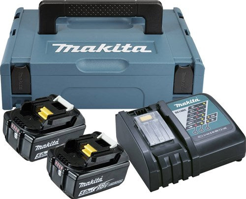 Makita toebehoren - set van 9a lader en 2x 18 v lxt 5.0 ah accu 197624-2