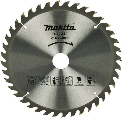 Makita accessoires makita afkortzaagblad hout 216x30x1,5 40t 20g, ls0816f - d-77344