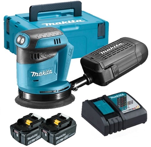 Makita dbo180rtj | lxt accu excenterschuurmachine 18v 125mm in mbox (2x 5.0ah accu + dc18rc snellader) - dbo180rtj