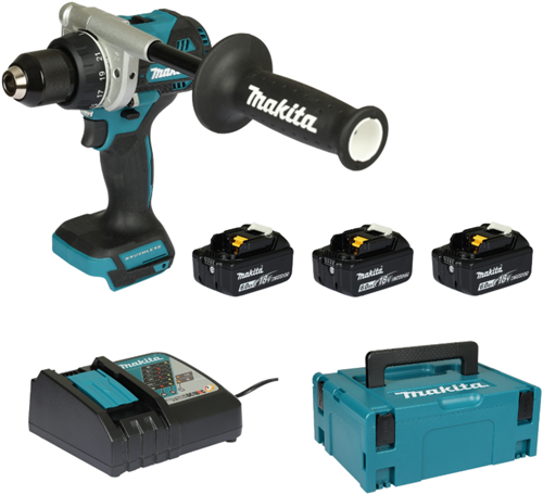 Makita ddf492rg3j 18v boor- schroefmachine | incl. 3x 6.0ah en snellader in mbox - ddf492rg3j