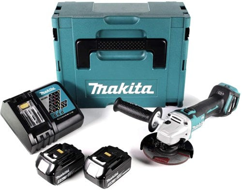 Makita dga511rtj 18v haakse slijper 125mm | 18v 5.0ah li-ion in m-box
