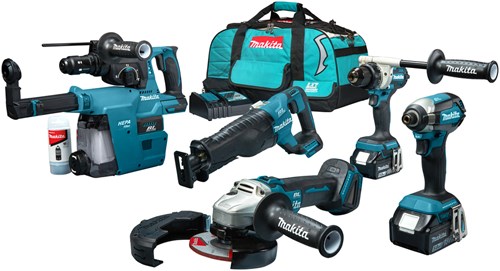 Makita dlx7020tx1 | combiset | 7 machines | 18v | 2 x 5,0ah | li-ion