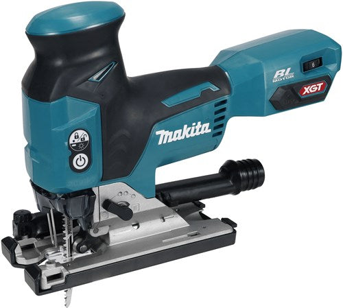 Makita jv001gd201 40 v max accu decoupeerzaag t-greep body | 2,5 ah accu (2 st), snellader, in m-box
