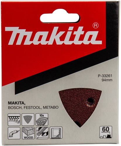 Makita accessoires makita p-33261 schuurvel 3-k 94mm k60 red velcro 10st