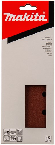 Makita accessoires makita schuurvel - 93x230mm - k150 - rood