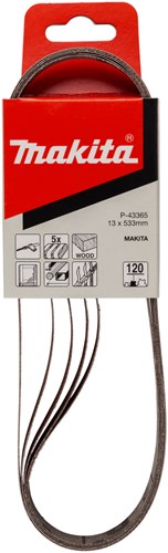 Makita accessoires makita p-43365 schuurband red - schuurband powervijl - schuurband stripschuurmachine - k120 - 13 x 533mm (5st)