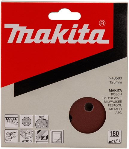 Makita p-43583 schuurschijf red v. 125mm. k180 ve=10