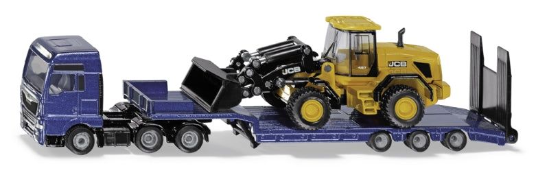 SIKU Super MAN vrachtwagen met JCB wiellader en dieplader o