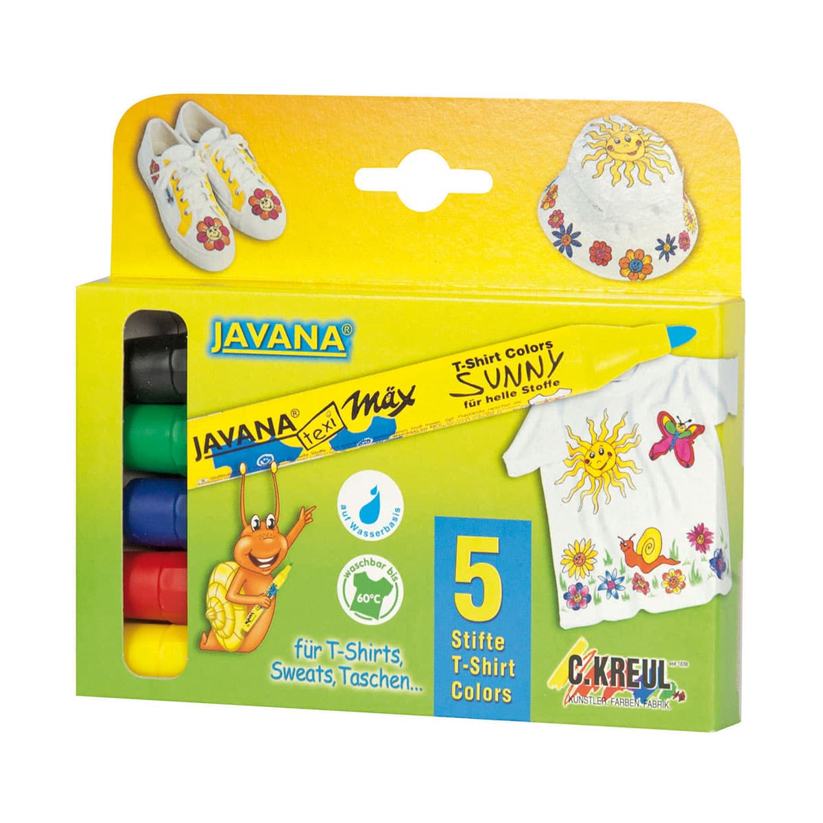 Van der doelen javana texi max zonnig textielstift 5 basiskleuren