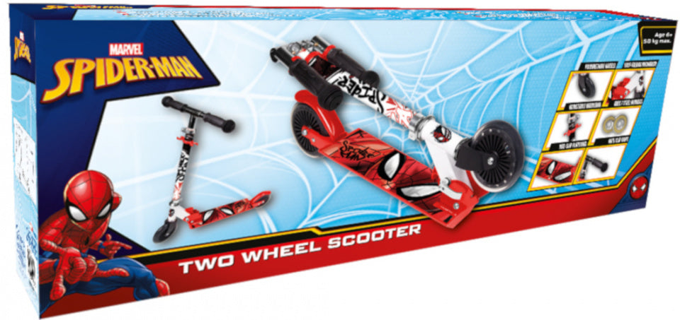 Marvel spider-man 2-wiel kinderstep jongens aluminium rood