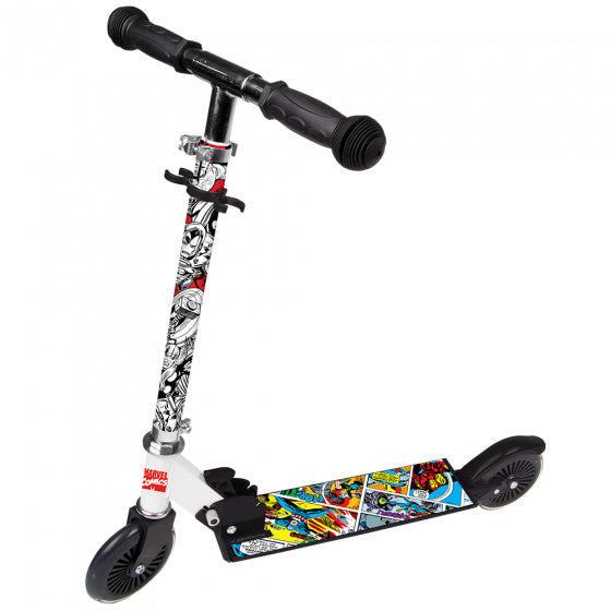 Marvel Avengers 2-wiel kinderstep voetrem jongens zwart wit