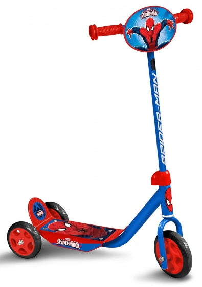 Spider-Man 3-wiel kinderstep voetrem jongens blauw