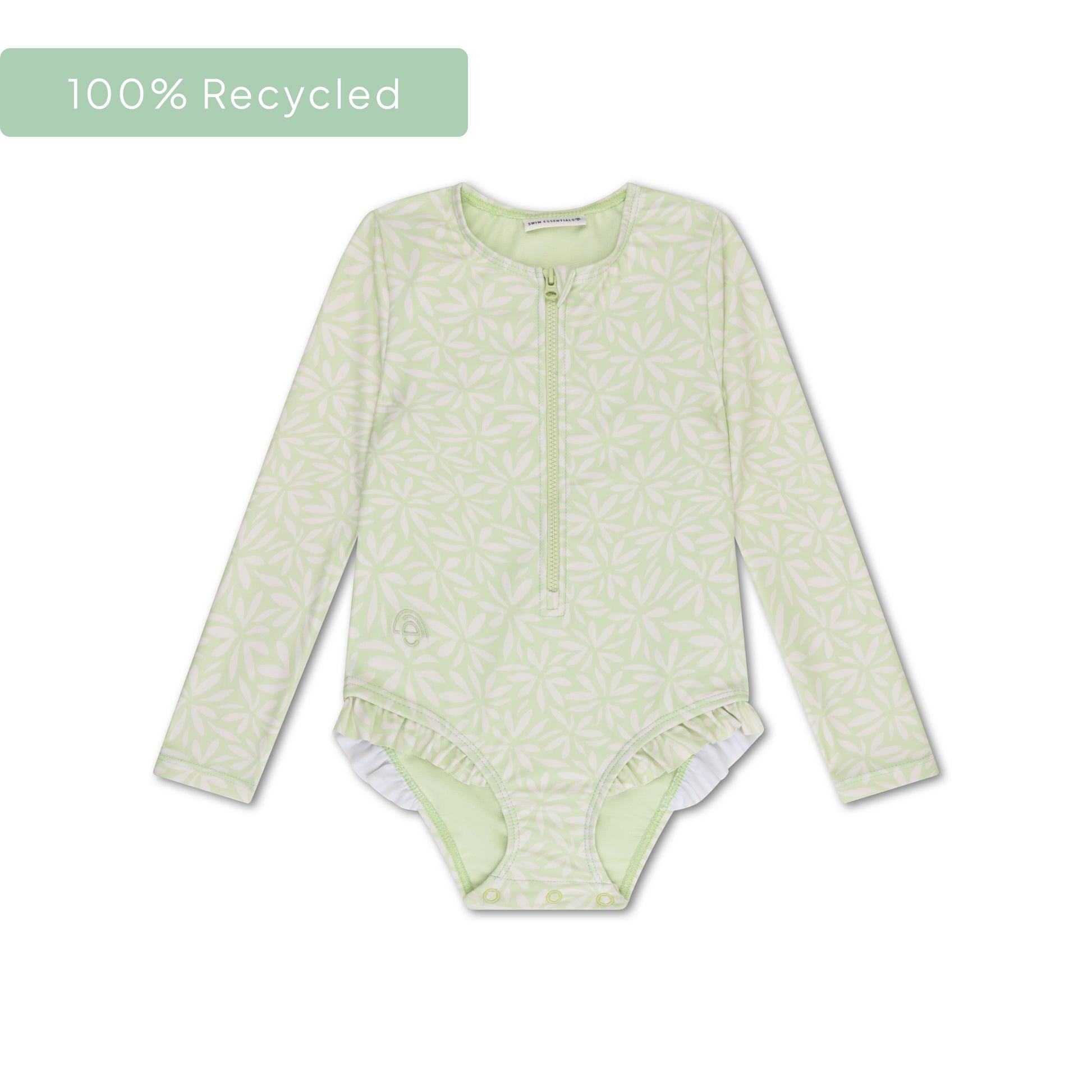 Matcha | groen meisjes uv-badpak met lange mouwen