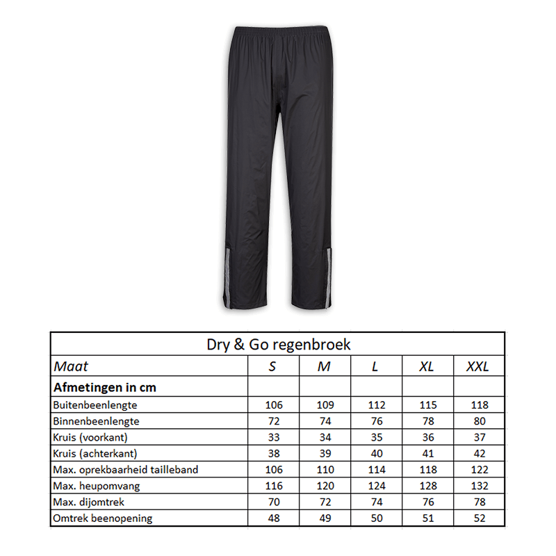 Pantalon de pluie Dry Go taille XL