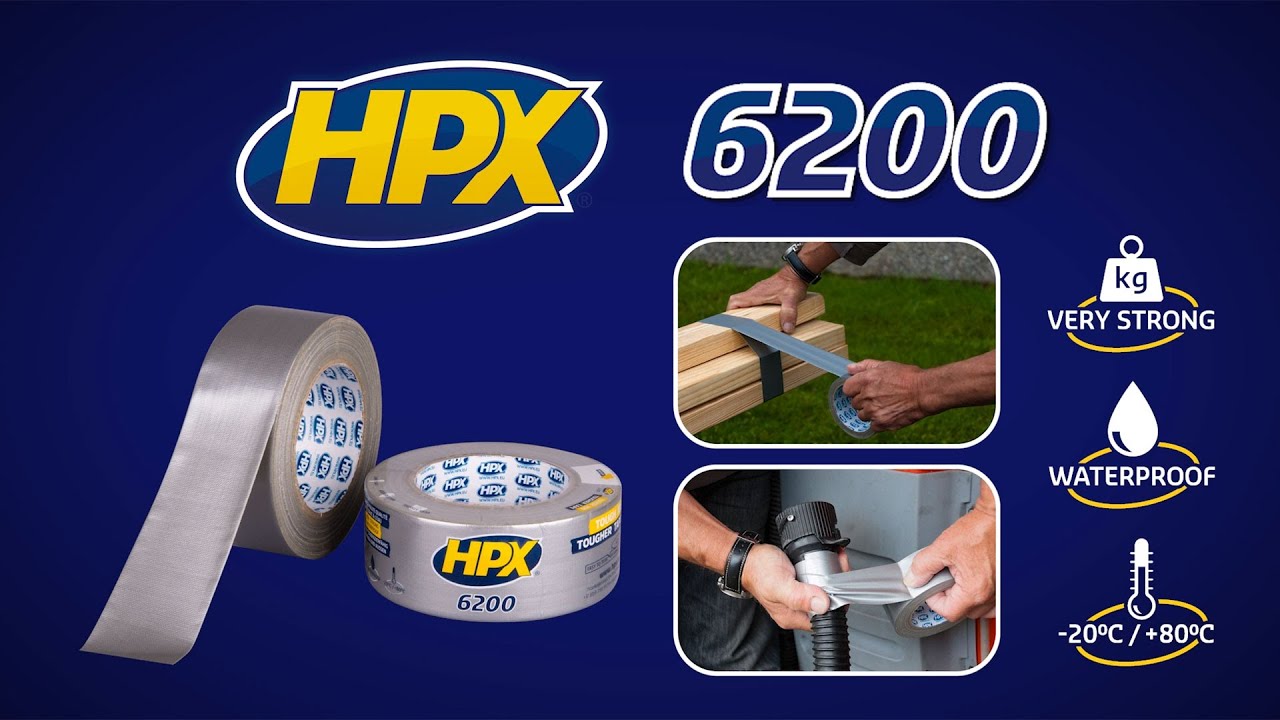 Hpx producten duct tape reparatietape wit 48mm x 25m