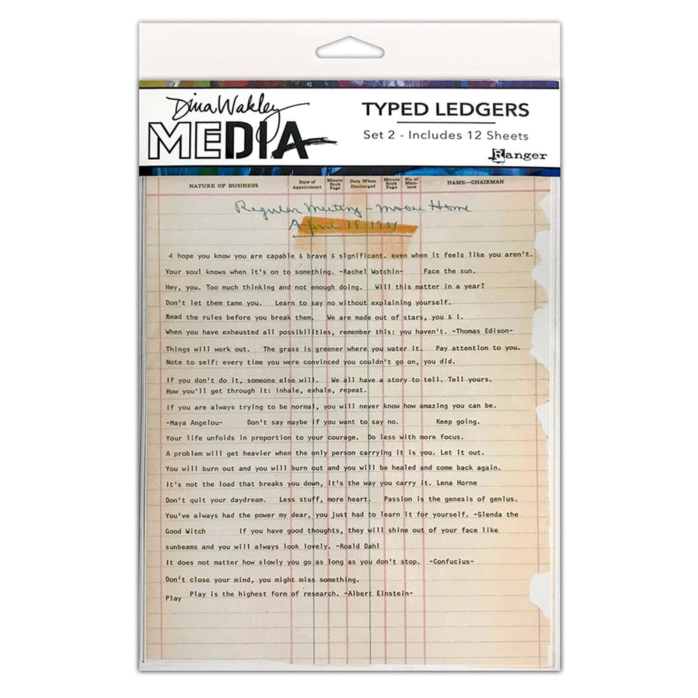 Ranger ink ranger • dina wakley media typed ledgers set 2 12sheets