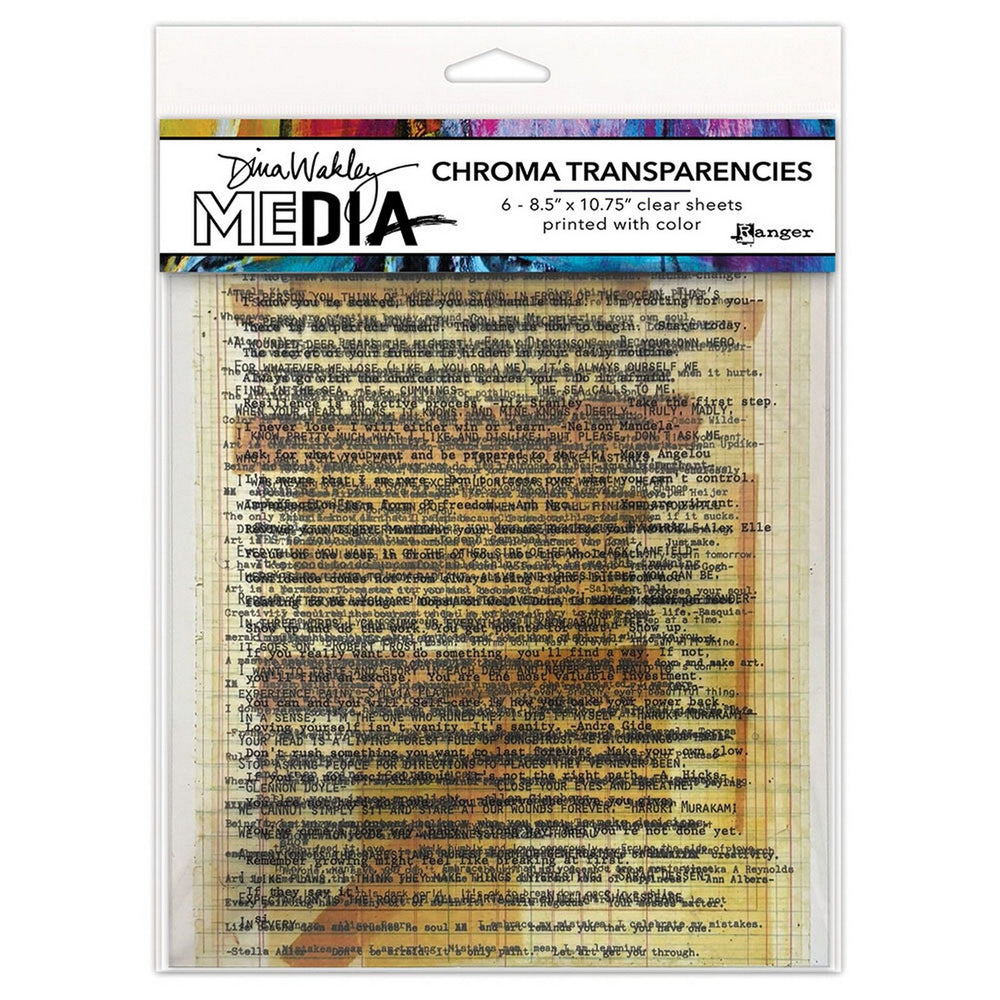 Ranger ink ranger • dina wakley media chroma transparencies typed quotes