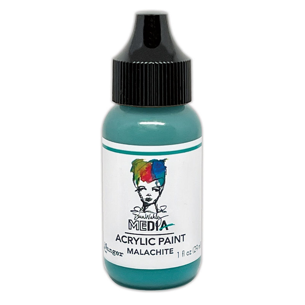 Ranger ink ranger • dina wakley media heavy body acrylic paints bottled paints malachite