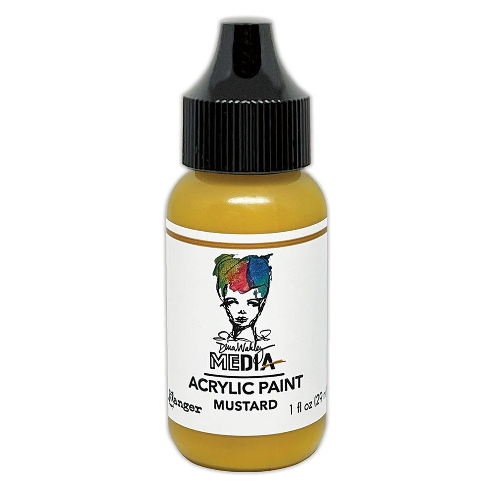 Ranger ink ranger • dina wakley media heavy body acrylic paints bottled paints mustard