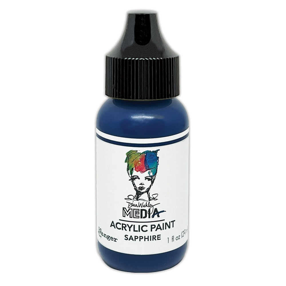 Ranger ink ranger • dina wakley media heavy body acrylic paints bottled paints sapphire
