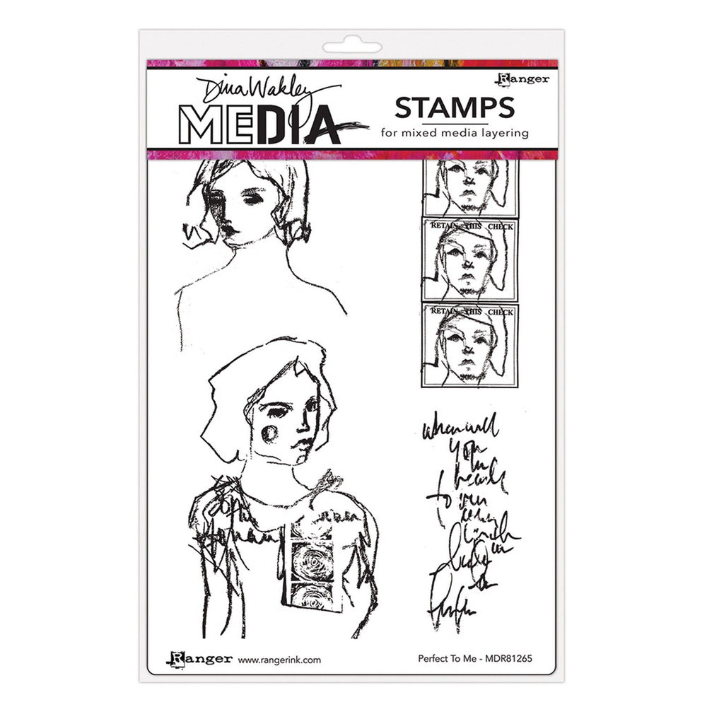 Ranger ink ranger • dina wakley media cling stamps perfect to me