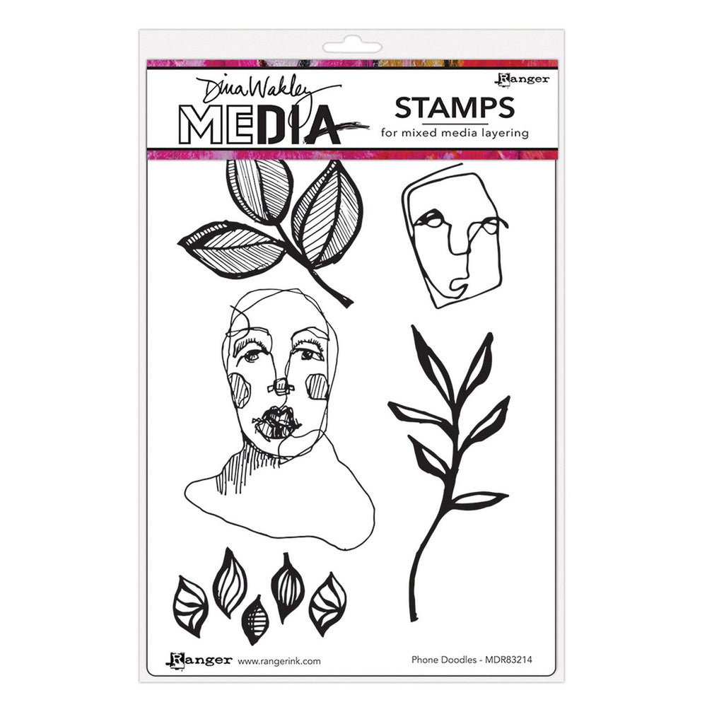 Ranger ink ranger • dina wakley media cling stamps phone doodles