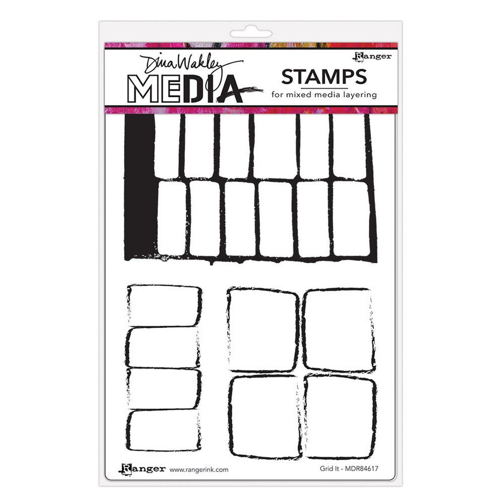 Ranger ink ranger • dina wakley media cling stamps grid it