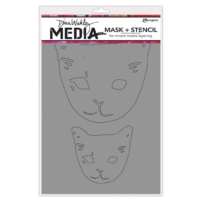 Ranger ink ranger • dina wakley media sjabloon cat head masks